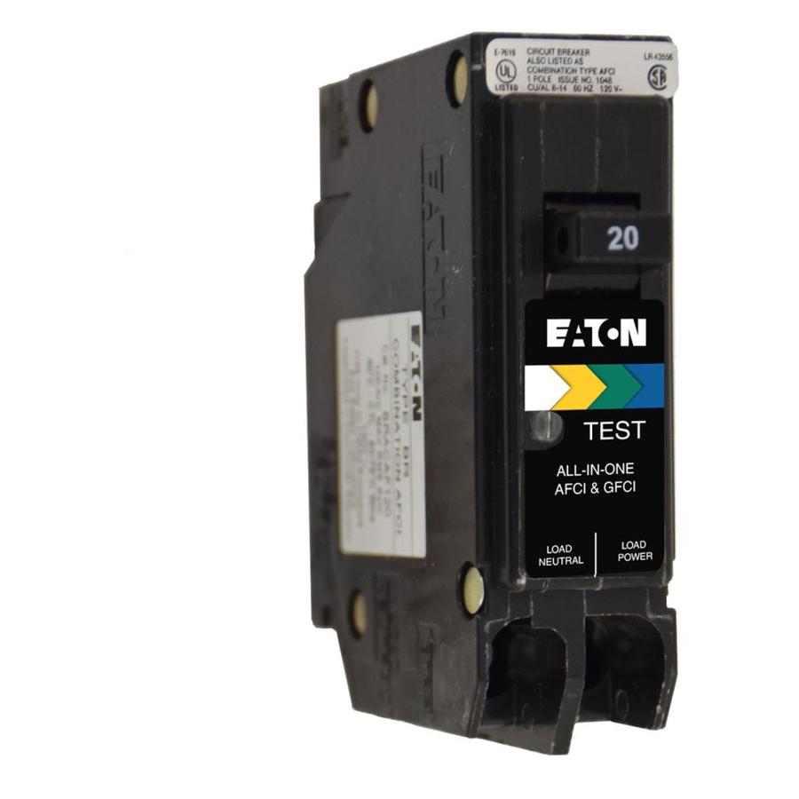 Eaton Type BR 20Amp 1Pole Dual Function AFCI/GFCI Circuit Breaker in