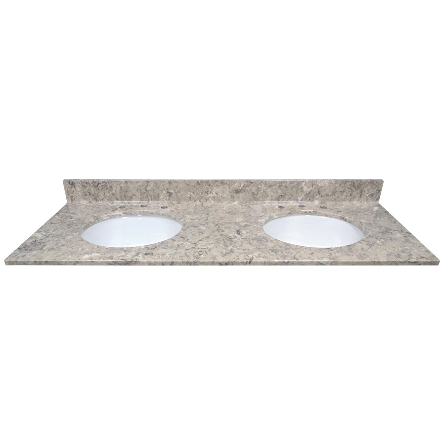 US Marble 61in River Bottom Cultured Marble Bathroom Vanity Top in the