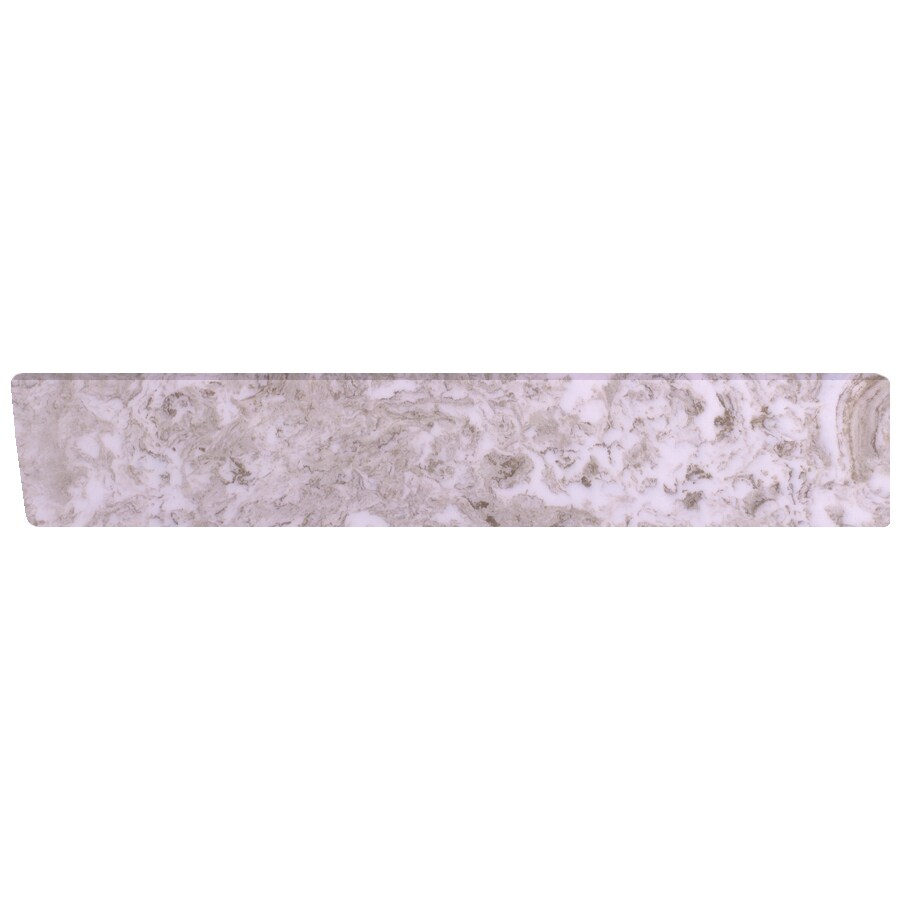 US Marble 4in H x 22in L Brown On White Bathroom Side Splash at