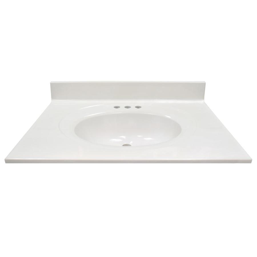 US Marble Recessed Oval Standard 31in White On White Gloss Cultured