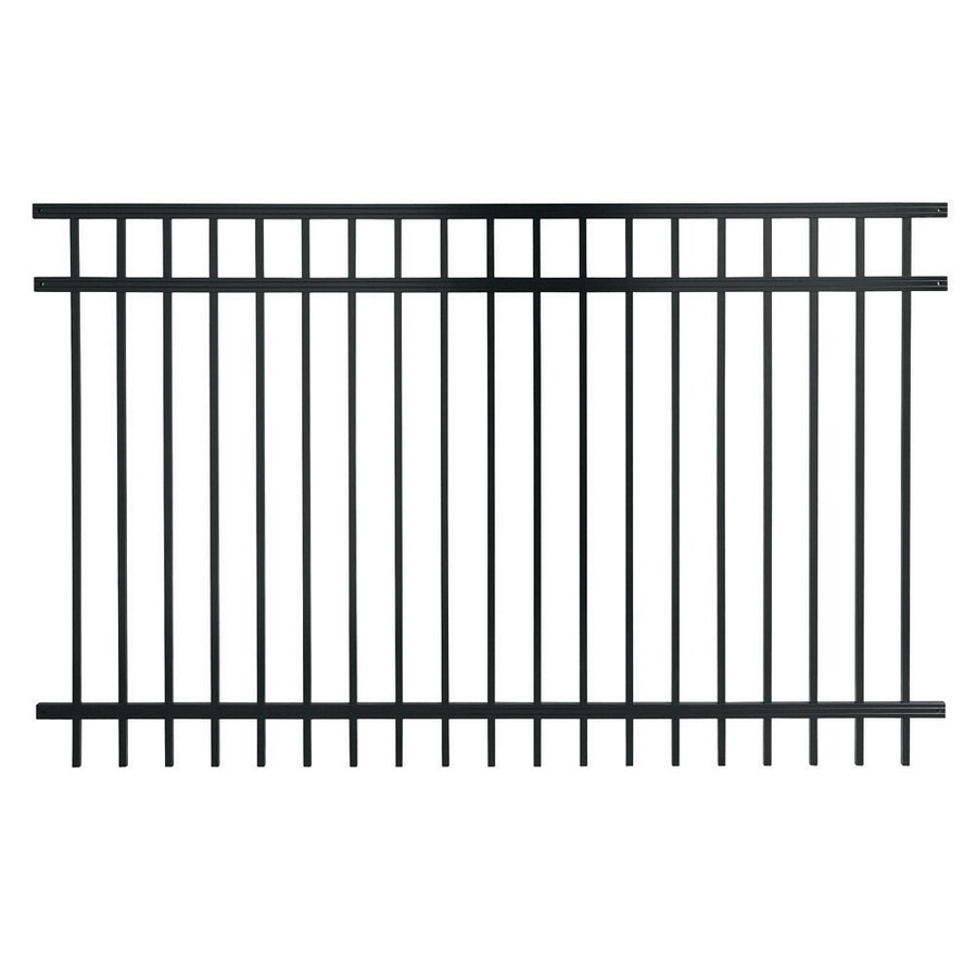 Leslie Locke 5ft x 8ft Black Aluminum Fence Panel at