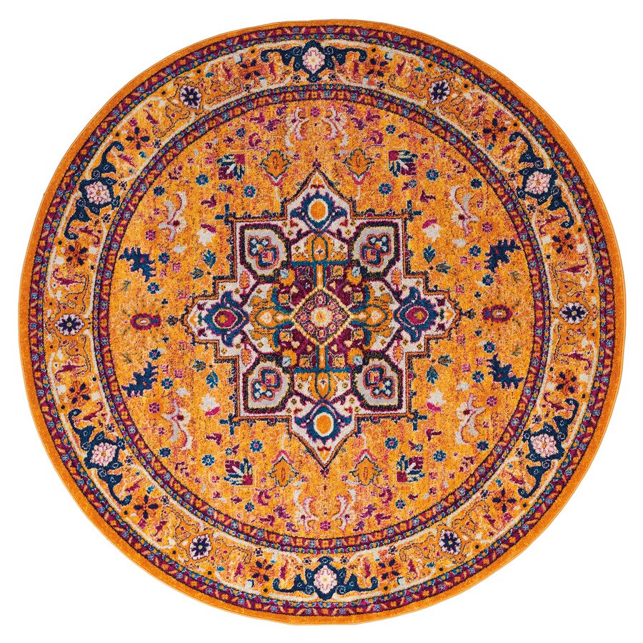 United Weavers Of America Abigail Burnt Orange Round Indoor Machine