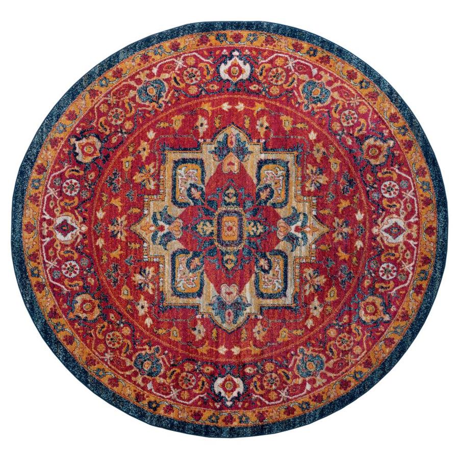 United Weavers Of America Bali 8 x 8 Brick Round Indoor Border Oriental