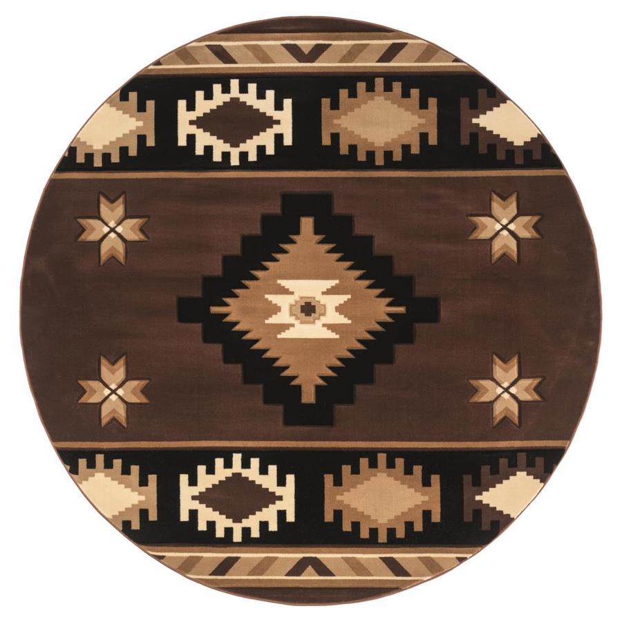 United Weavers Of America Bristol 8 x 8 Brown Round Indoor Medallion