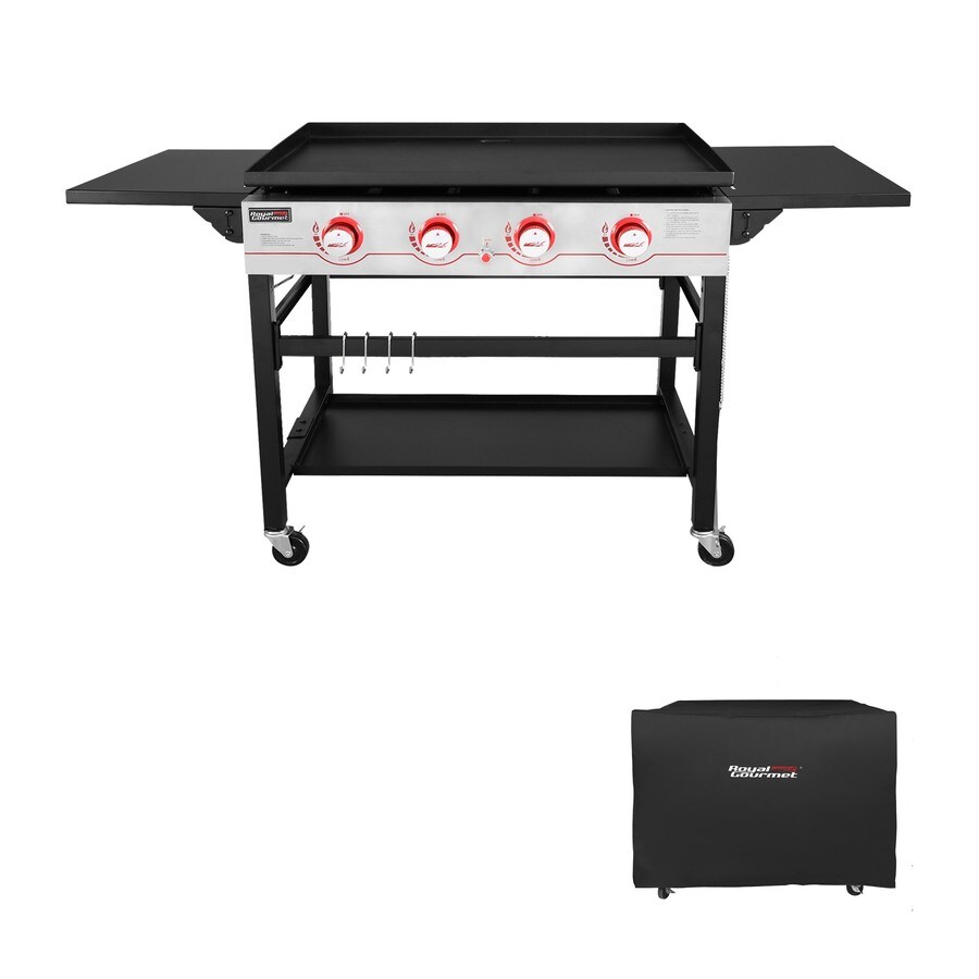 Royal Gourmet Royal Gourmet GB4000C Flat Top Gas Grill with Cover, 36in Propane Griddle, 4