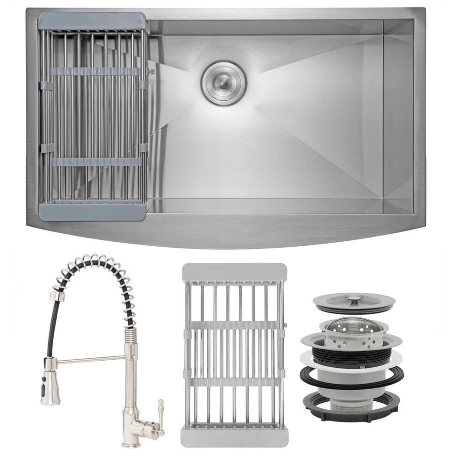 AKDY AllinOne 30in x 20in Brushed Stainless Steel Single Bowl Tall