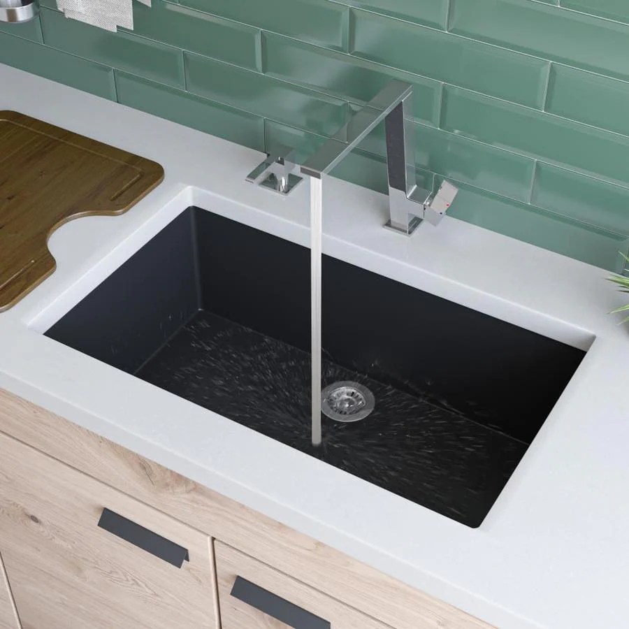 ALFI brand Undermount 29.88in x 17.13in Black Single Bowl Kitchen