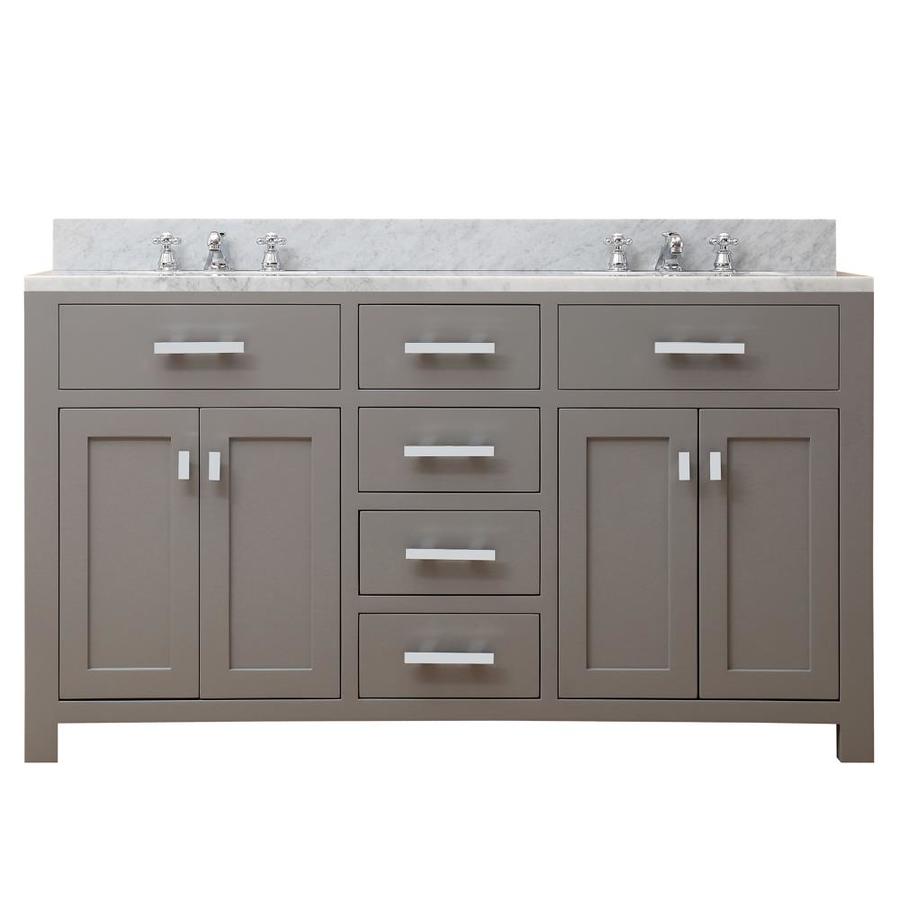 Water Creation Madison 60in Cashmere Grey Double Sink Bathroom Vanity