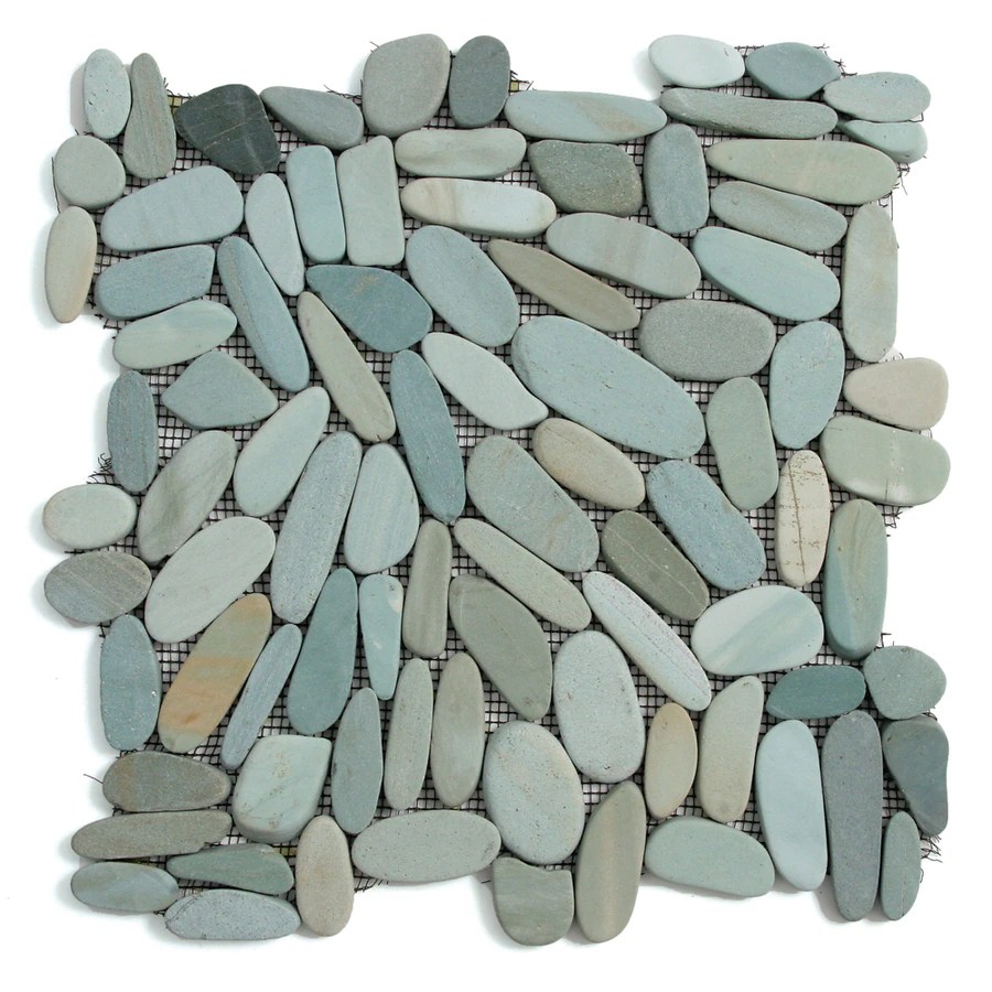 Solistone Kuala Pebbles 10Pack Batik Blue Pebble Mosaic Floor and Wall