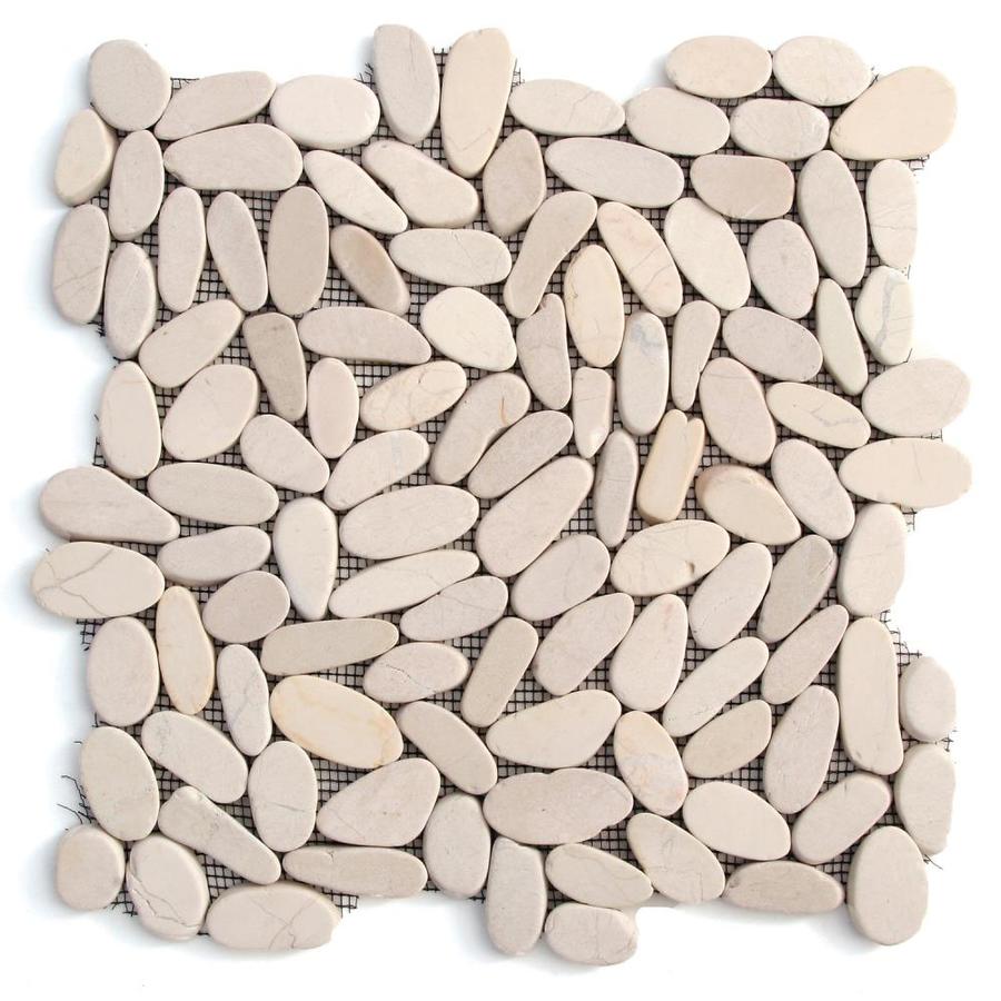 Solistone Kuala Pebbles 10Pack Raja White Pebble Mosaic Floor and Wall