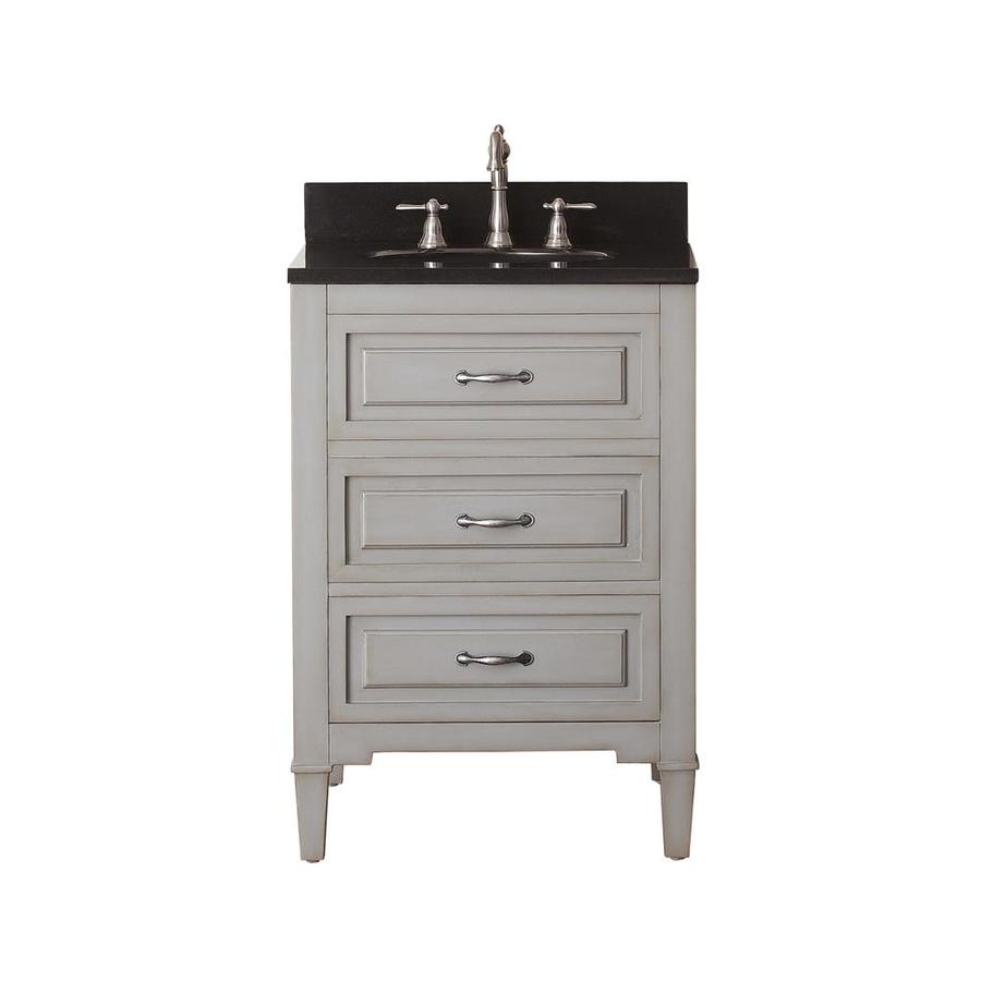 Avanity Kelly 25in Grayish Blue Single Sink Bathroom Vanity with Black