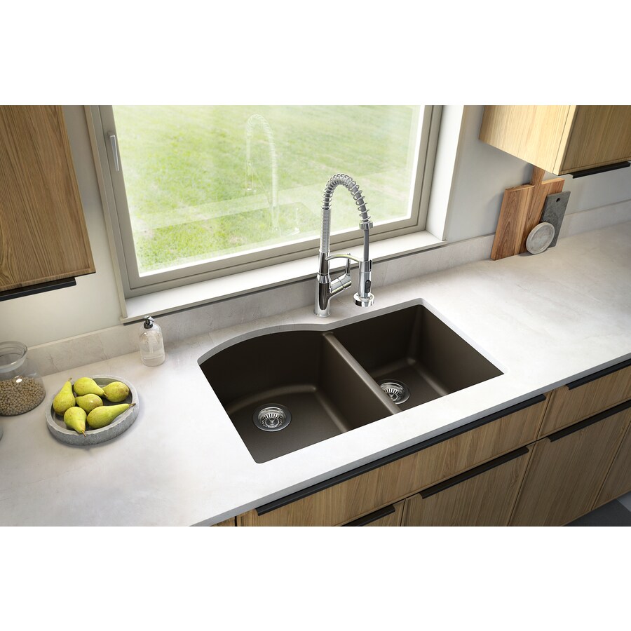Karran 32in x 21in Brown DoubleBasin Undermount Residential Kitchen