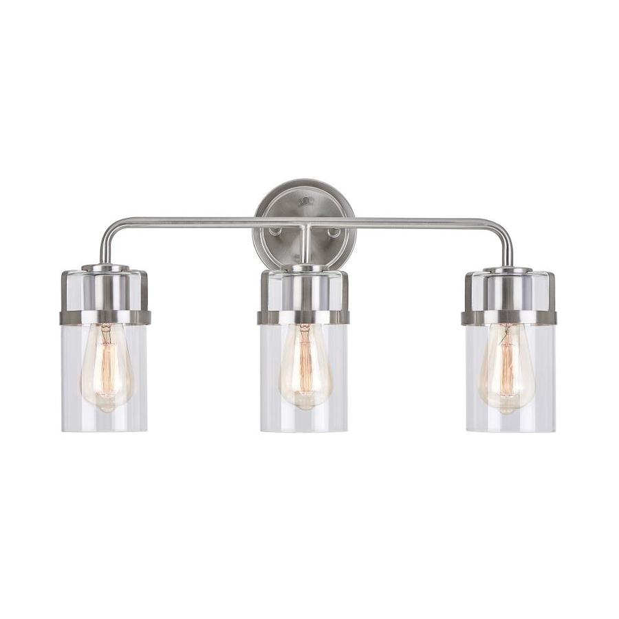 allen + roth 3Light Nickel Industrial Vanity Light at