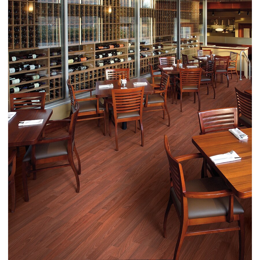 SwiftLock 7.4in W x 4.23ft L Cherry Embossed Laminate Wood Planks in