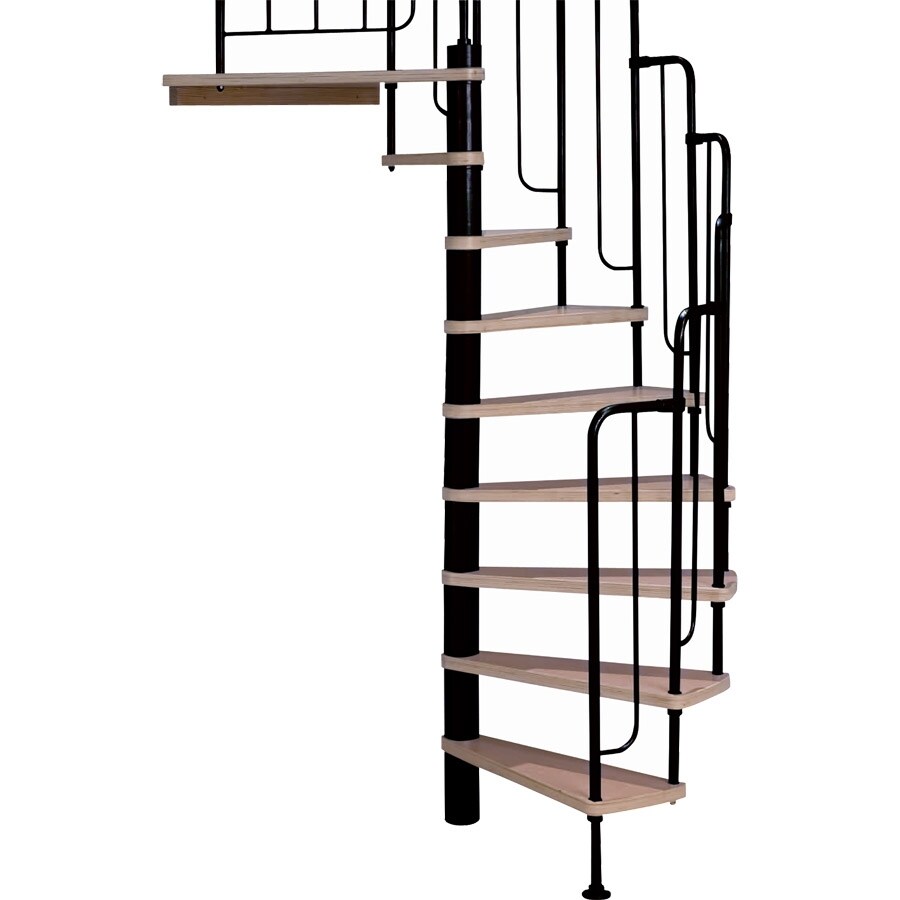 Shop DOLLE Barcelona 25.75in x 9.5ft Black with Wood Treads Spiral