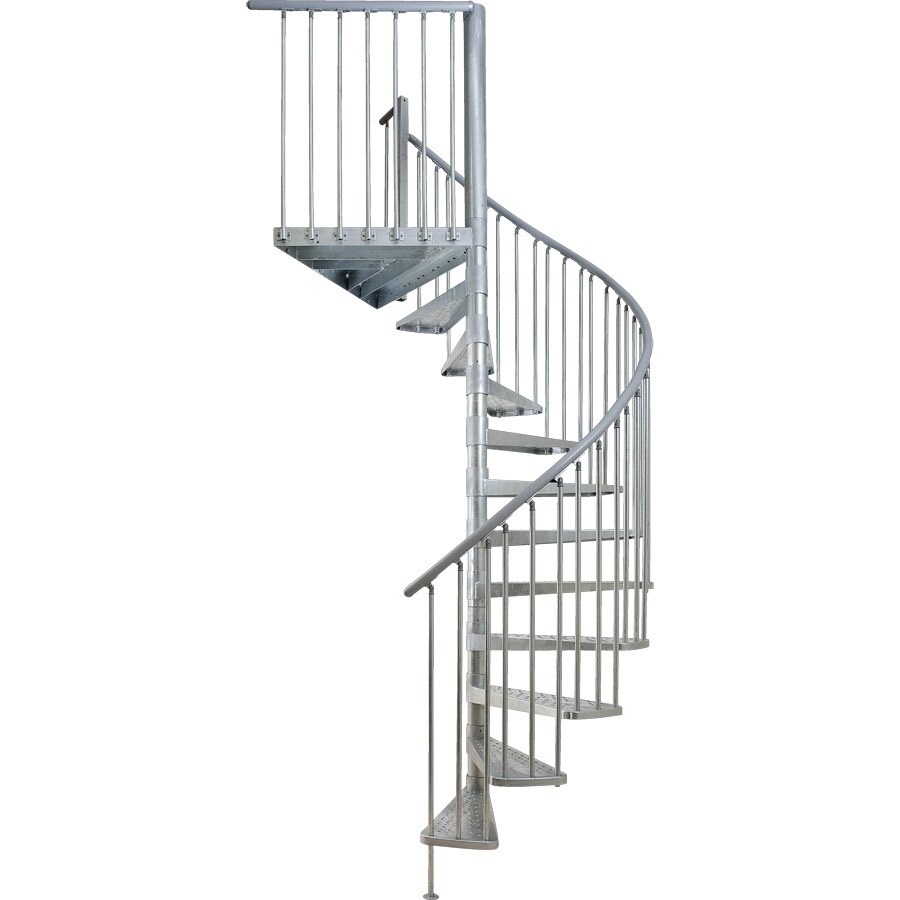 DOLLE Toronto 61in x 9ft Galvanized Grey Spiral Staircase Kit at