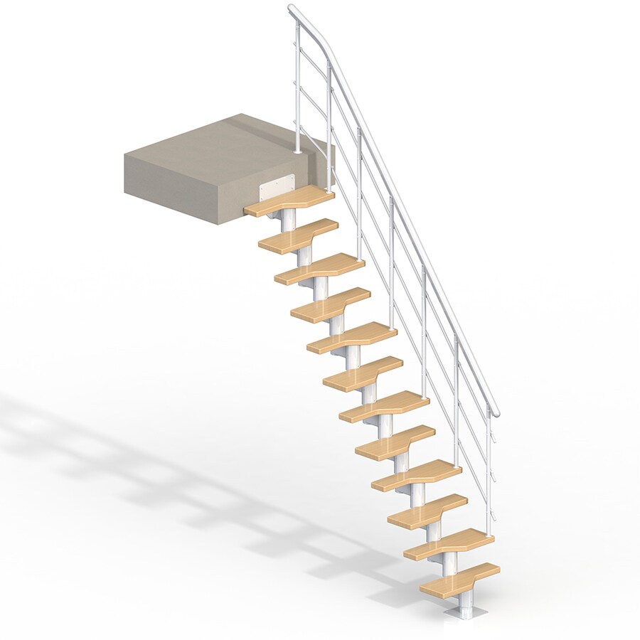 DOLLE Lugano 9ft White Modular Staircase Kit at
