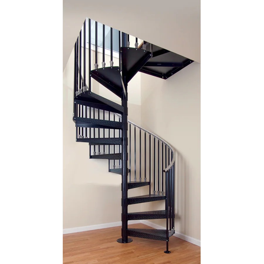 The Iron Shop Elk Grove 60in x 10.25ft Black Spiral Staircase Kit at