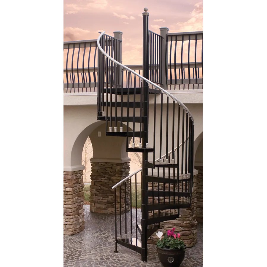 The Iron Shop Houston 42in x 10.25ft Gray Spiral Staircase Kit at