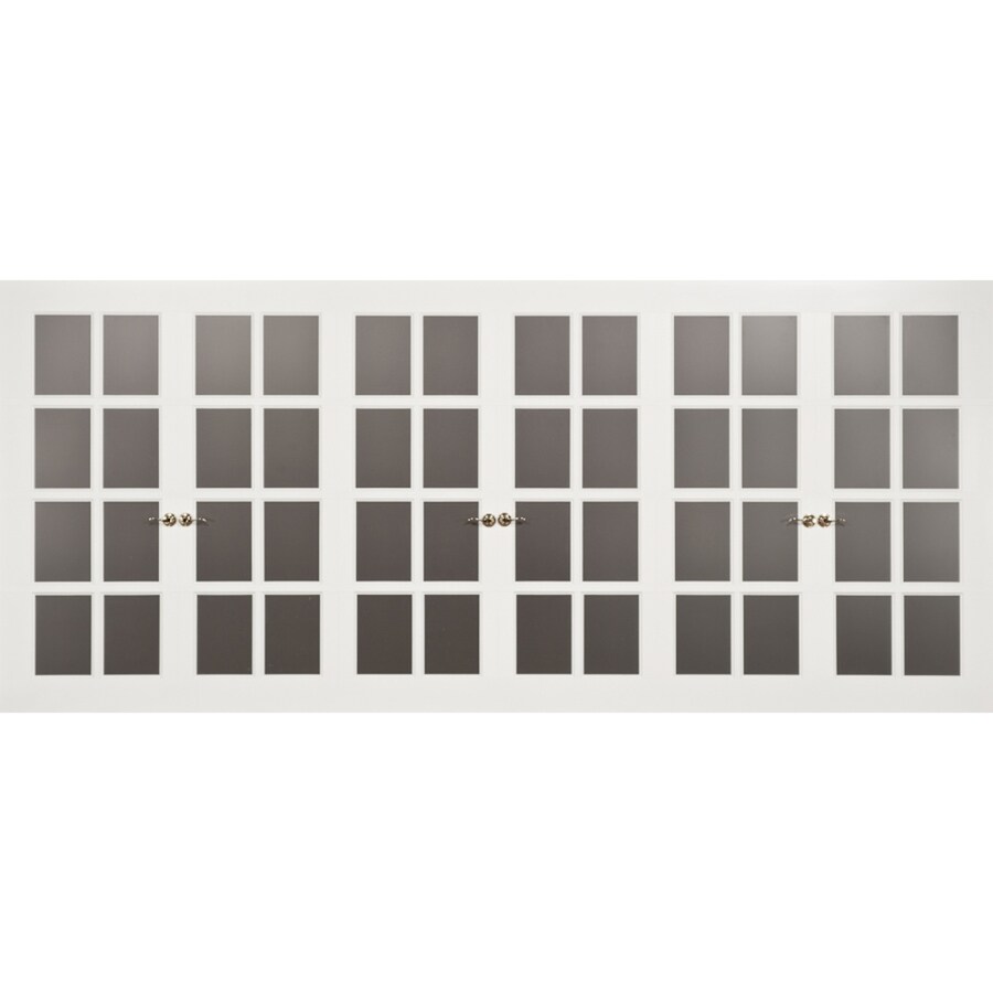 FrenchPorte Kendra 18ft x 7ft White Double Garage Door with Windows