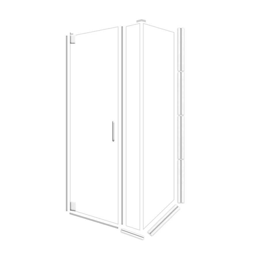 American Bath Factory 70in H x 46.75in W 3/8in Clear Glass Shower Glass Panel at