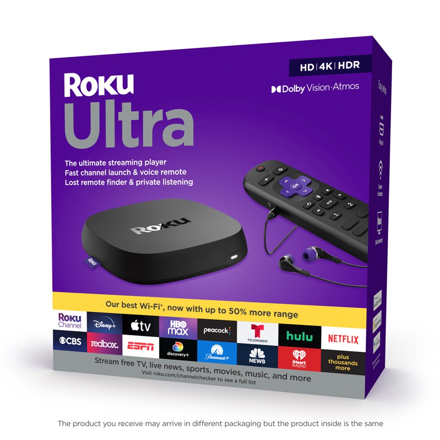 Roku Ultra (2020) 4K/Dolby Vision Streaming Media Player with Voice Remote, TV Controls, and