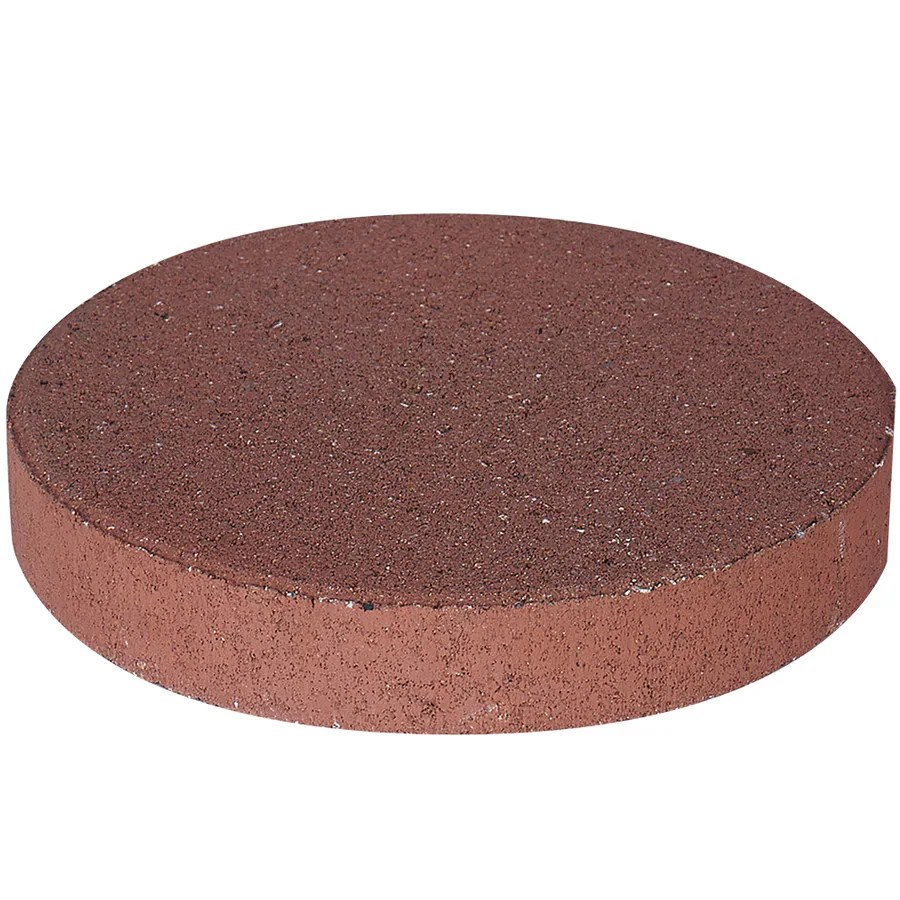 12in Red Round Stepping Stone 12in L x 12in W x 1.87in H Concrete Patio Stone in the Pavers