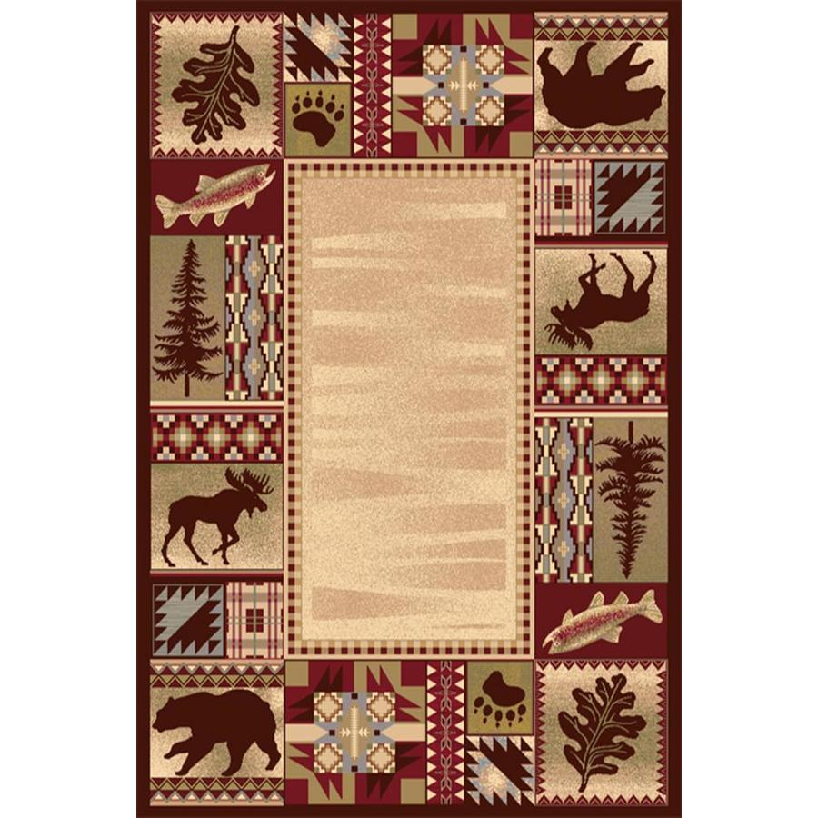 Balta National Preserve 4 x 6 Cream/Red Indoor Animal Print Lodge Area