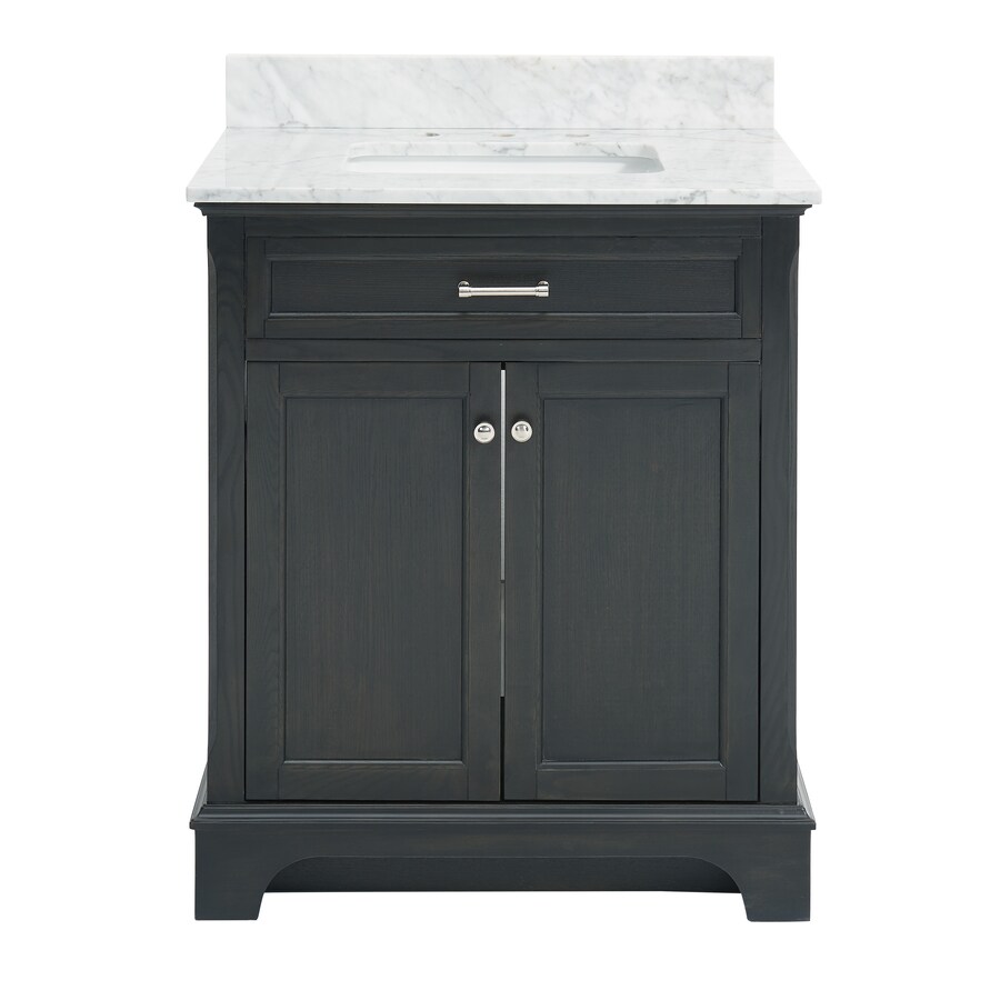 allen + roth Roveland Black Oak Undermount Single Sink Bathroom Vanity