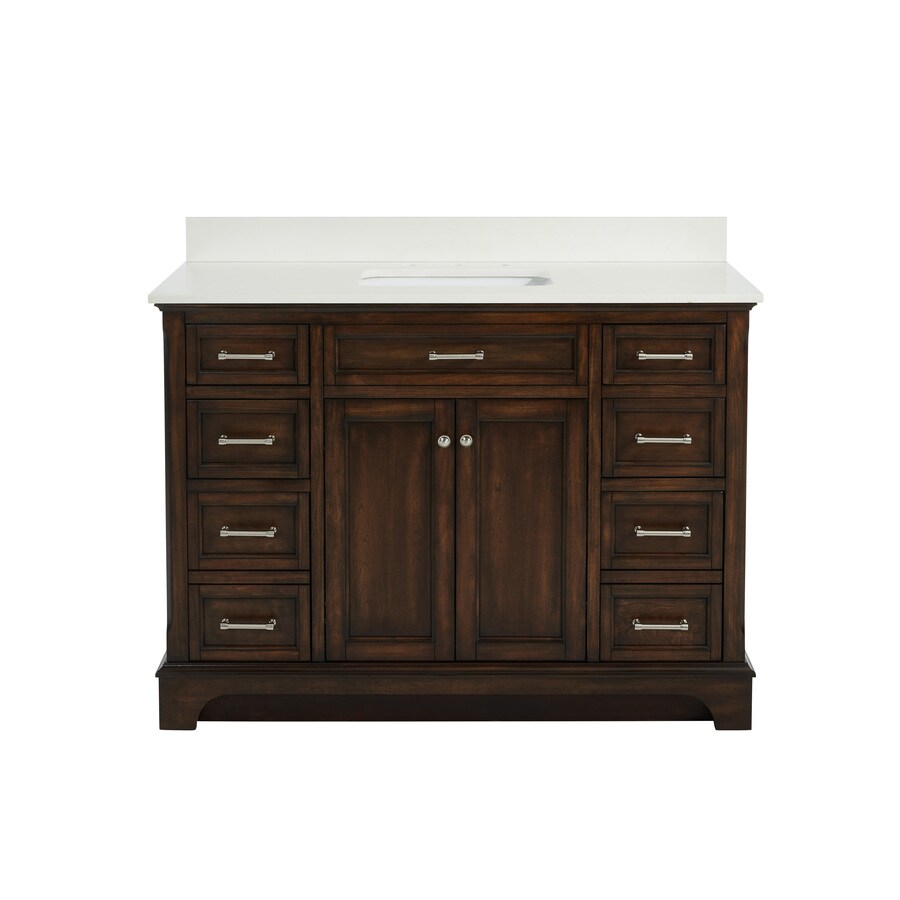 Allen + roth Roveland Mahogany Undermount Single Sink Bathroom Vanity