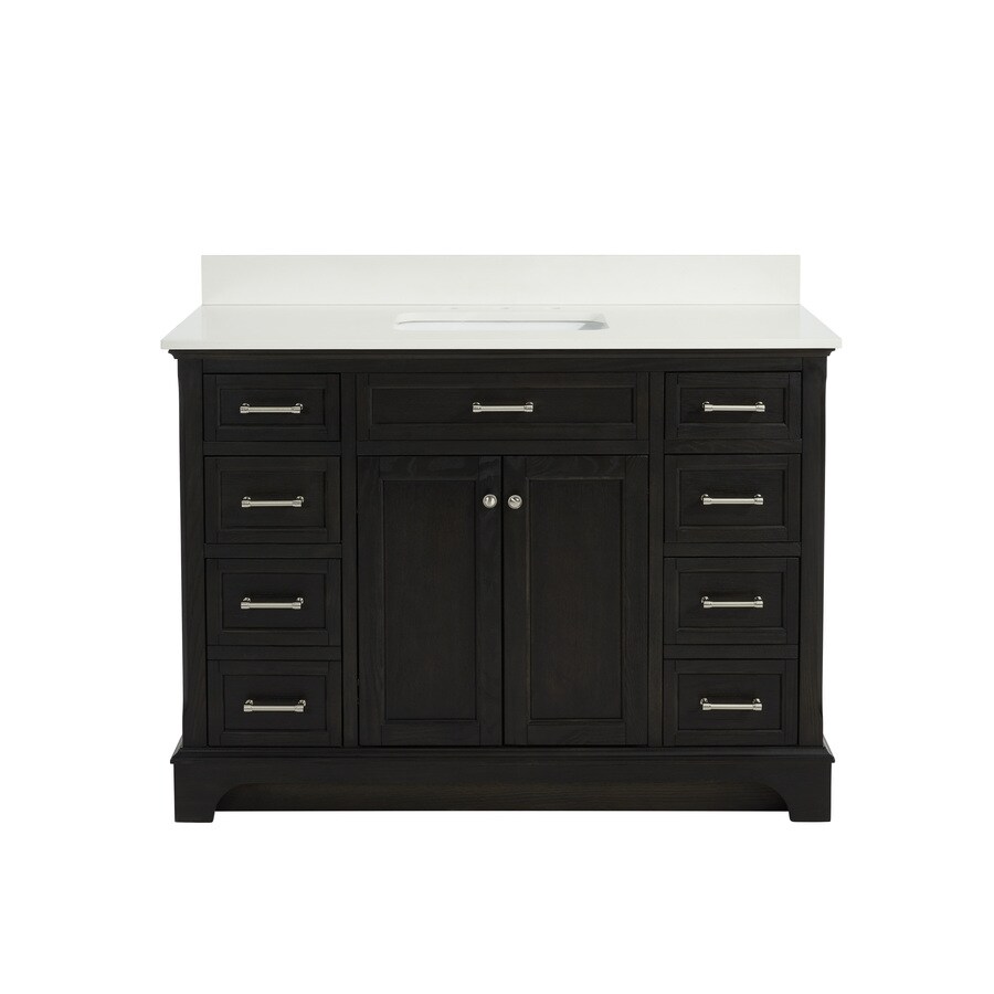 Scott Living Roveland 48in Black Oak Single Sink Bathroom Vanity with