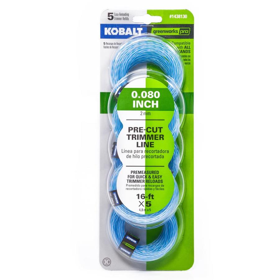 Kobalt 5Pack 16ft Spool 0.08in PreCut Trimmer Line at