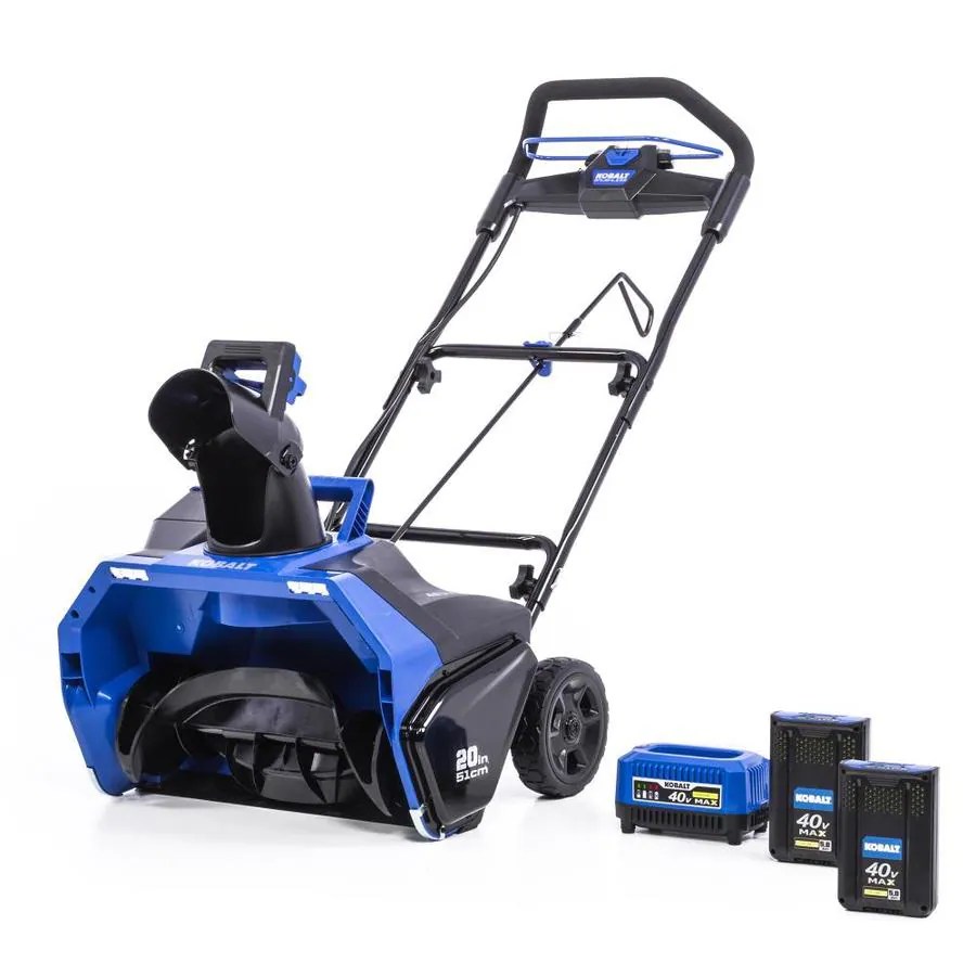 Kobalt 40Volt Max 20in SingleStage Brushless Cordless Electric Snow Blower 10 Ah (Battery