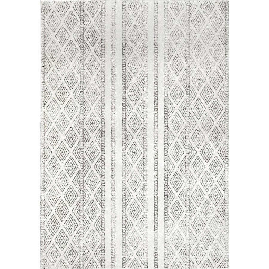 nuLOOM 10 x 14 Grey Indoor Geometric Area Rug in the Rugs department at