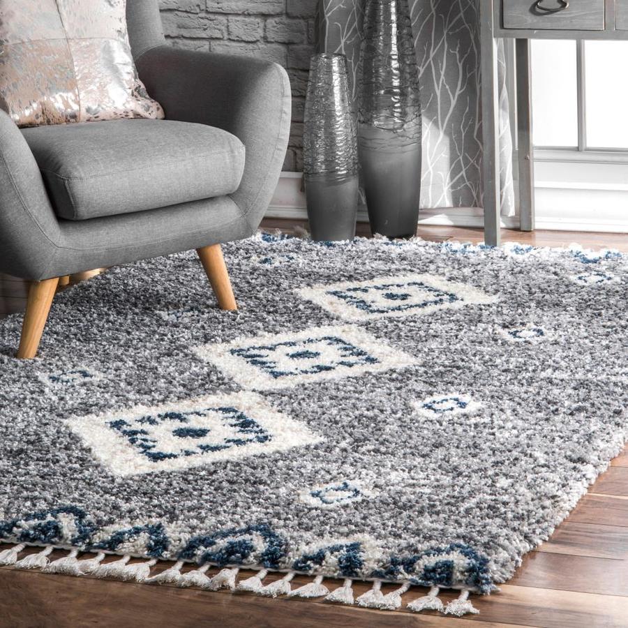 nuLOOM 3 x 5 Gray Indoor Geometric Area Rug in the Rugs department at