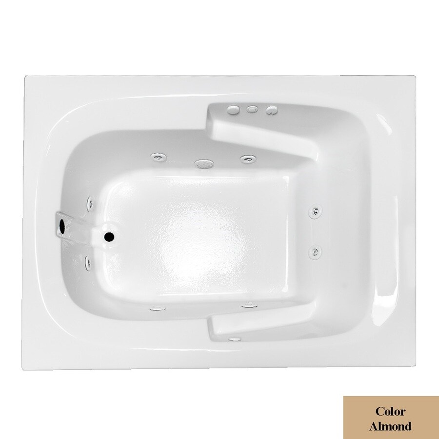 Laurel Mountain Large II Plus Almond Acrylic Rectangular Whirlpool Tub