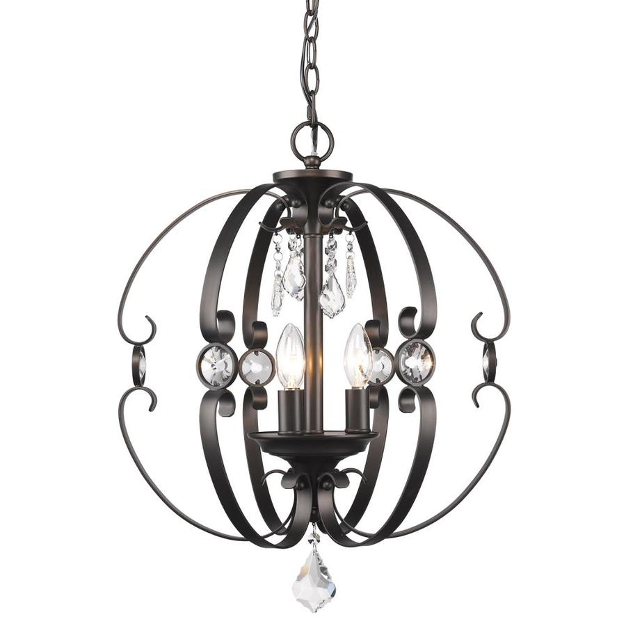 Golden Lighting Ella Brushed Etruscan Bronze Glam Globe Pendant Light