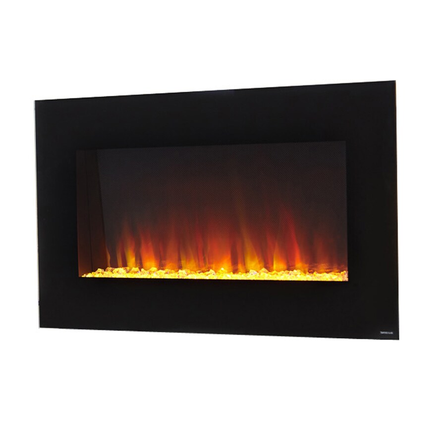 Style Selections 35.5in W Black Fanforced Electric Fireplace at