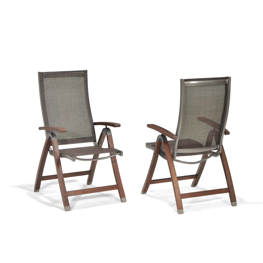 Allen + roth Set of 2 Woodwinds Wood SlingSeat Patio Chairs at