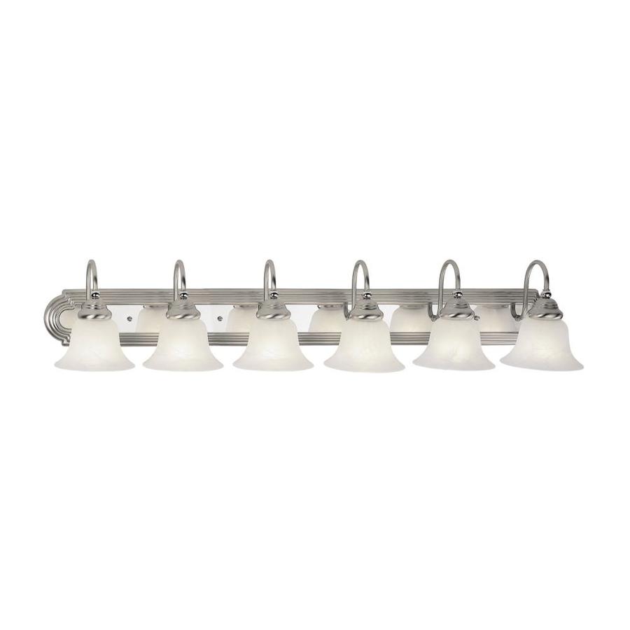 Livex Lighting Belmont 6Light 48in Chrome/Brushed Nickel Bell Vanity