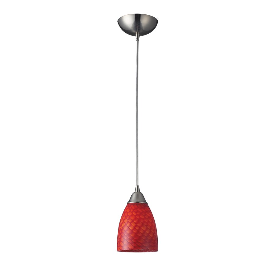 Shop Westmore Lighting 5in Satin Nickel Wrought Iron Mini Tinted Glass