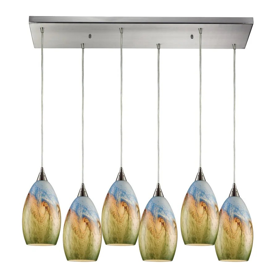 Westmore Lighting Earthscape Satin Nickel and Earthscape Glass