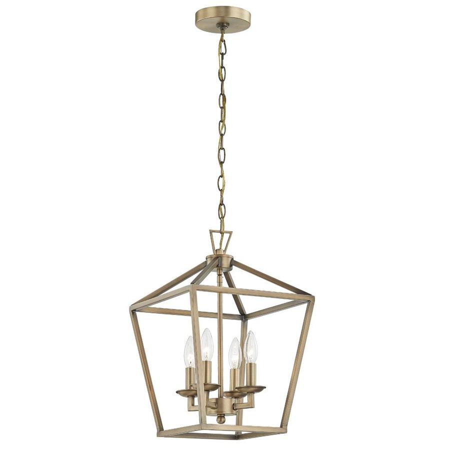 allen + roth Farmhouse Lighting Collection Soft Gold Farmhouse Lantern