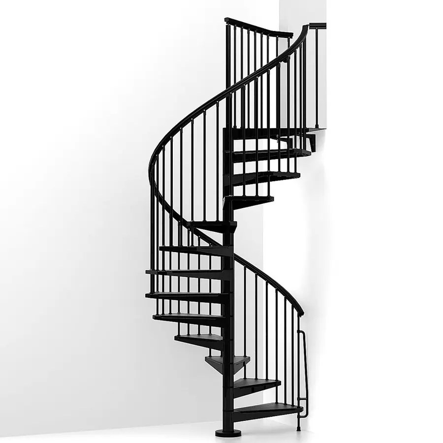 Shop Arke Eureka 63in x 10ft Black Spiral Staircase Kit at