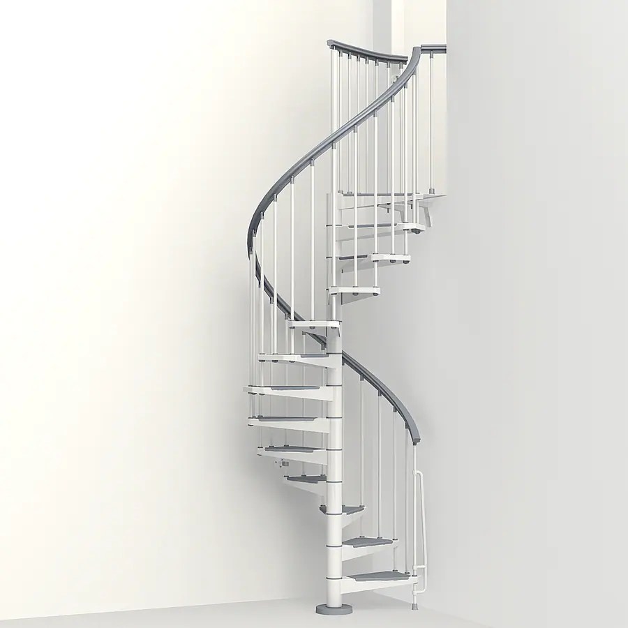 Shop Arke Eureka 47in x 10ft White Spiral Staircase Kit at