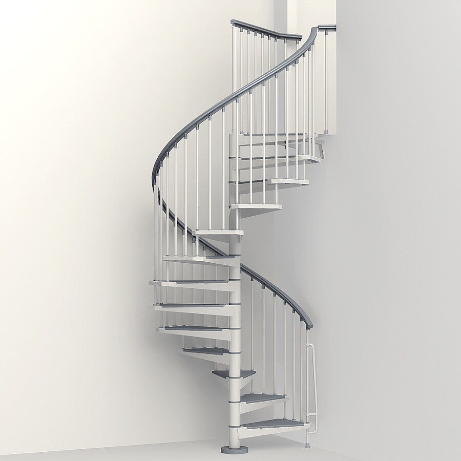 Shop Arke Eureka 55in x 10ft White Spiral Staircase Kit at