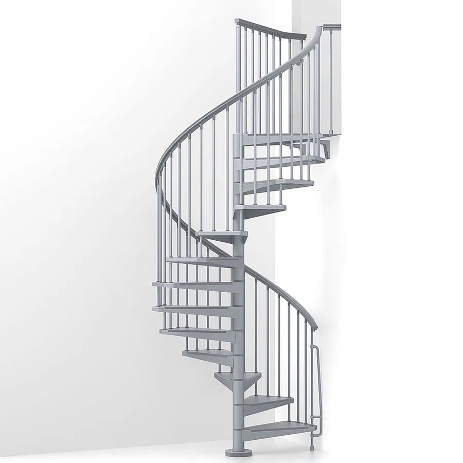 Arke Eureka 63in x 10ft Gray Spiral Staircase Kit at