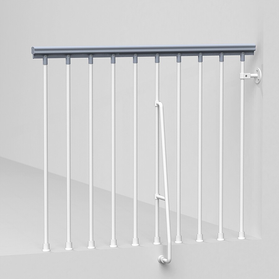 Arke Eureka 3.9ft White Painted Balcony Rail Kit in the Stair Railing