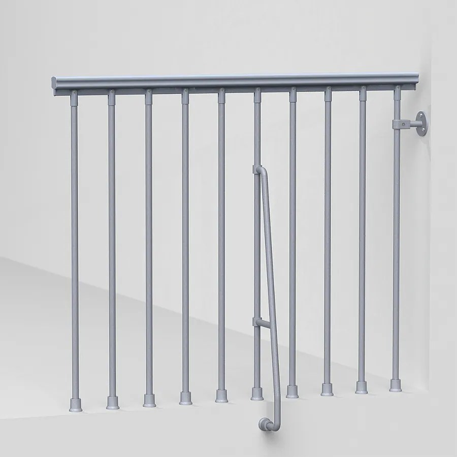 Arke Eureka 3.9ft Gray Painted Stair Railing Kit at