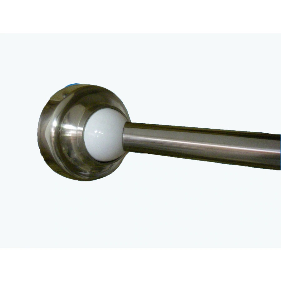 Rotator Rod 5860in Brushed Nickel with Cap and White Accent Curved Adjustable Single Shower